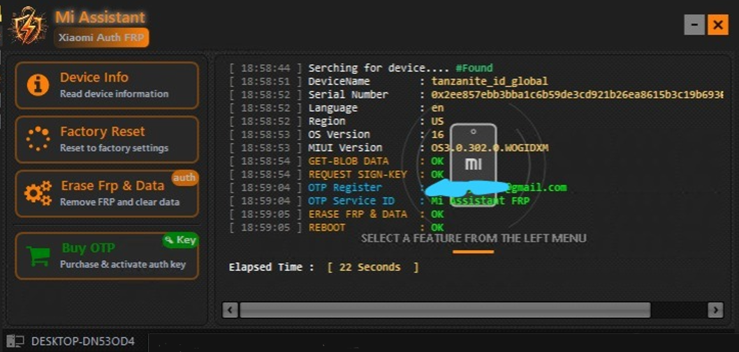 Mi Assistant Main Panel